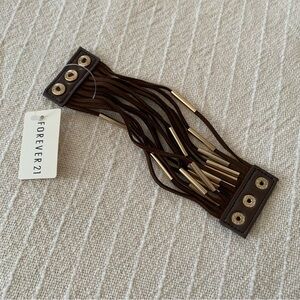 Y2K Forever21 Brown Faux Suede Leather Cuff Bracelet